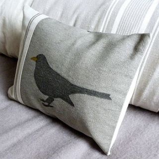 little blackbird cushion by helkatdesign