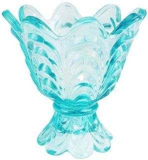 Fenton Art Glass Drapervy Votive, Robin's Egg Blue, 4 1/2 Inch   Votive Holders