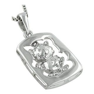 Sterling Silver Chinese Calendar Year of the Tiger Pendant Jewelry