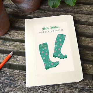 personalised wellington boots notebook by made by ellis