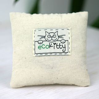 handcrafted organic catnip cushion toy by ecokitty