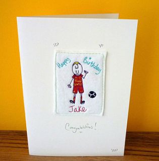 personalised football birthday card by seabright designs