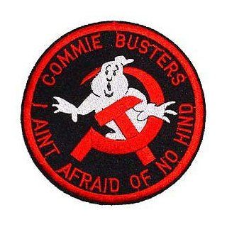 USA Military Embroidered Iron On Patch   Ghost "Commie" Buster & Russian Sickle Applique Clothing