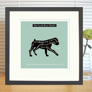personalised boxer and german shepherd prints by designed