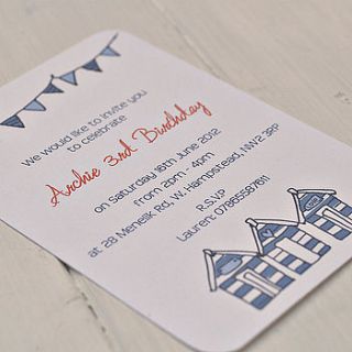 personalised birds house bunting invitation by beautiful day
