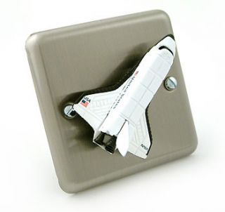 rocket light switch for space themed bedrooms by candy queen designs