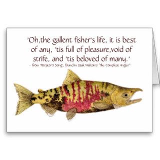 Chum Salmon card with fishing quote