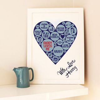 personalised 'dad/mum and me love' art by more than words