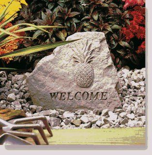 Welcome Garden Accent Stone With Pineapple  Outdoor Decorative Stones  Patio, Lawn & Garden