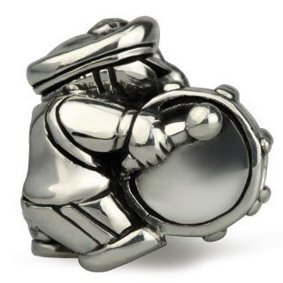 Authentic Ohm Sterling Bass Drum Marching Band Bead for European Charm Bracelet Jewelry