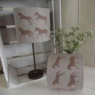 galloping horses irish linen lampshade by rustic country crafts