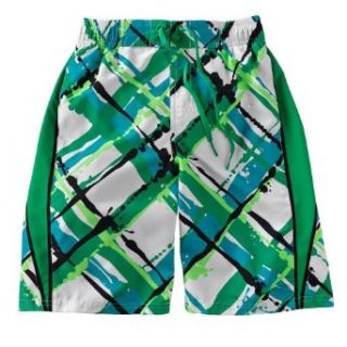 Nike Paint Splatter Plaid Volley Shorts (Large (14/16)) Sports & Outdoors