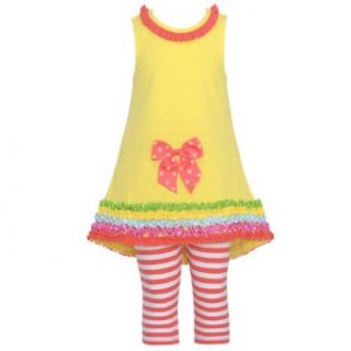 Bonnie Jean Baby Girl 3 6M Yellow Pink Stripe Ruffle 2pc Spring Outfit Bonnie Jean Clothing