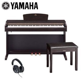 Yamaha YDP 162R 88 Key Digital Piano with Bench, Earbuds, Mighty Bright, Polish Cloth and ChromaCast Musicians Gear Bag Musical Instruments