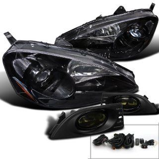 Depo Acura RSX DC5 Black Projector Headlights+Smoke Fog Bumper Lights Automotive