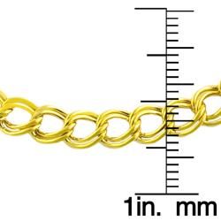 Fremada 14k Gold over Silver 7.5 inch Double Curb Chain Bracelet (6 mm) Fremada Sterling Silver Bracelets