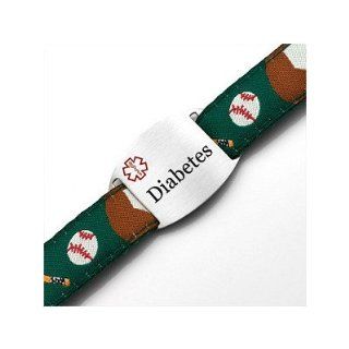 Children's Diabetes Baseball Sport Strap ID Bracelet Identification Bracelets Jewelry
