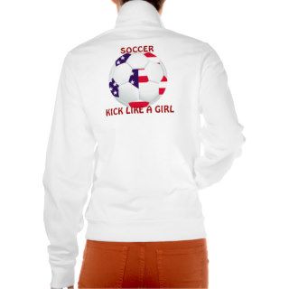 KICK LIKE A GIRL ~ American Flag Themed Soccer Tee Shirts