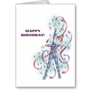 colorful pierrot drawing for children greeting card