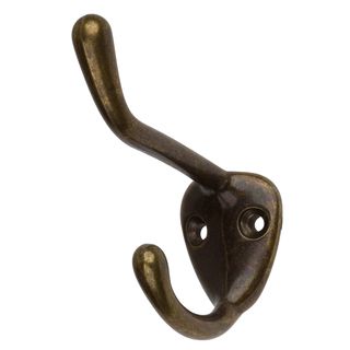 Gliderite Antique Brass Double Robe And Coat Hooks (pack Of 10)