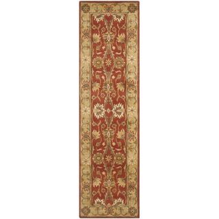 Handmade Kerman Rust/ Gold Wool Rug (23 X 10)