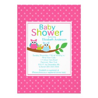 Mom & Dad Owls with Baby Owl Baby Shower Cards