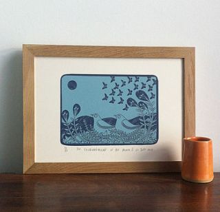 the enchantment of the moon two screenprint by liz toole