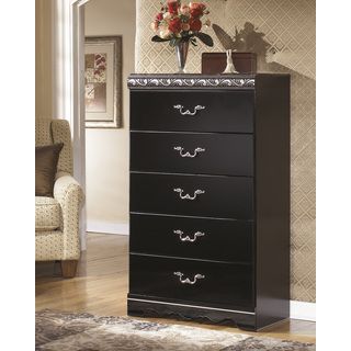 Ashley Furniture Industries Signature Designs By Ashley Constellations 5 drawer Glossy Black Chest Black Size 5 drawer