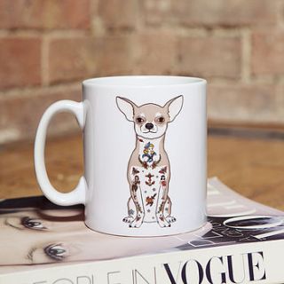 tattoo chihuahua mug by sophie parker