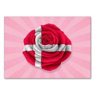 Danish Rose Flag on Pink Business Cards