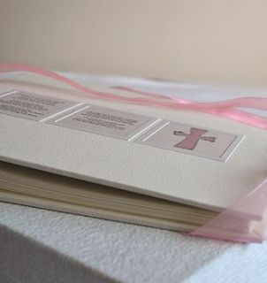 personalised christening album or guest book by a touch of verse