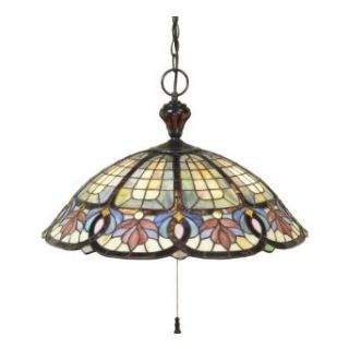 Quoizel TF1618VB Tiffany 15 Inch Pendant with Three Downlights, Vintage Bronze Finish   Ceiling Pendant Fixtures  