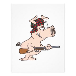 hunter hunting pig cartoon custom flyer