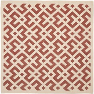 Safavieh Stain resistant Indoor/ Outdoor Courtyard Red/ Bone Rug (4 Square)