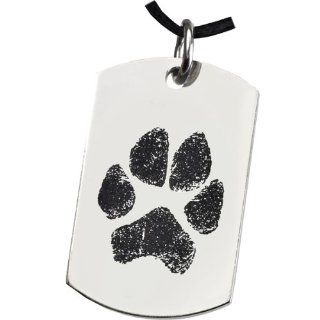 Stainless Steel Dog Tag Paw Print Pet Memorial Jewelry  Pet Care Products 