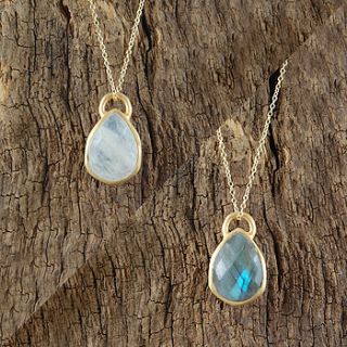 moonstone labradorite double sided necklace by embers semi precious and gemstone designs
