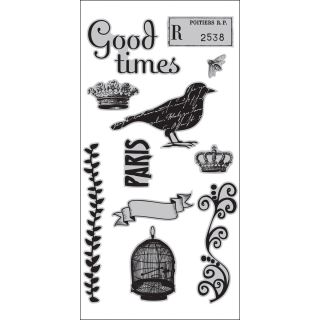 7 Gypsies Cling Stamps 4x9 Sheet birdsong