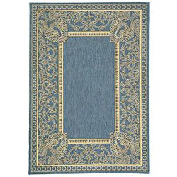 Indoor/ Outdoor Abaco Blue/ Natural Rug (27 X 5)