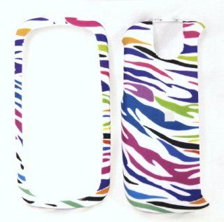 Rainbow Zebra Rubber Texture Pantech P7000 Impact Snap on Cell Phone Case + Microfiber Bag Cell Phones & Accessories