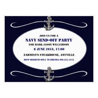 Custom US Navy Send Off Party Invitations
