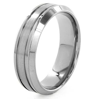 Titanium Grooved and Beveled Ring West Coast Jewelry Men's Rings