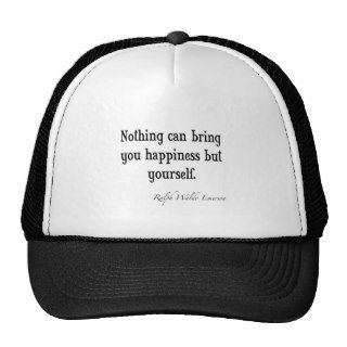 Vintage Emerson Happiness Inspirational Quote Mesh Hat