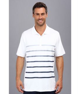 adidas Golf Puremotion CLIMACOOL Gradient Stripe Polo 14 Mens Short Sleeve Pullover (White)