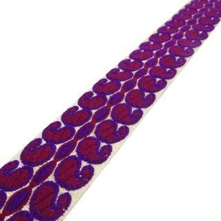 Purple Paisley Pattern Metallic Trim Sari Border Sewing Crafting Lace India 3 Yard