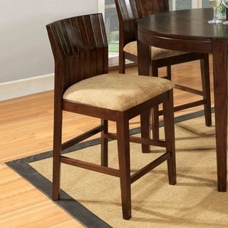 Furniture Of America Dustin Angled Walnut Counter Height Chair (set Of 2)
