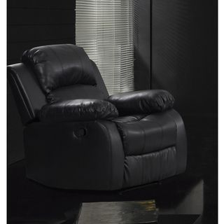 Rotunda Faux Leather Black Reclining Chair Recliners