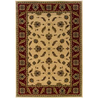 Traditional Ivory/ Red Area Rug (710 X 1010)