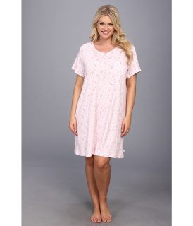 Karen Neuburger Plus Size Caravan S/S Henley Nightshirt Womens Pajama (White)