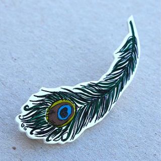 peacock feather brooch by adam regester art and illustration