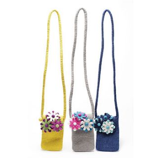 handmade felt floral bag removable brooches by felt so good